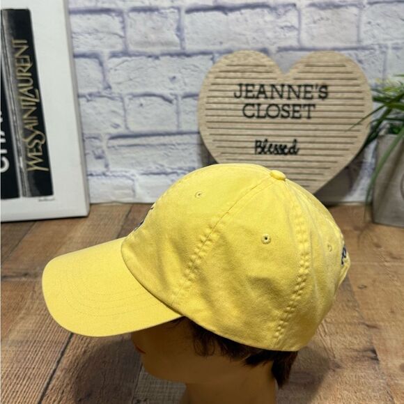 POLO RALPH LAUREN YELLOW CAP HAT ADJUSTABLE LEATHER STRAPBACK BASEBALL ONE SIZE - Picture 6 of 8